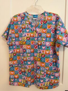 Scrubs, V-Neck Top - Blue, Pink, Red, Yellow, Purple